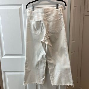 Uniqlo wide leg high rise white jeans